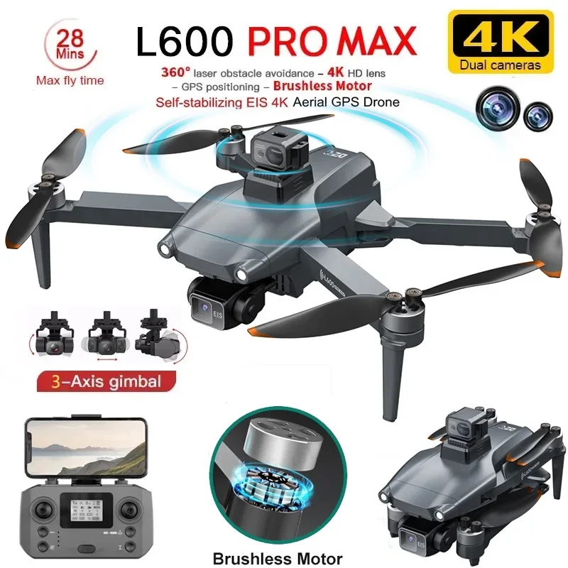 L600 PRO MAX GPS الطائرة بدون  - مراجعة Drone Gimbal 3 Axis وسعره